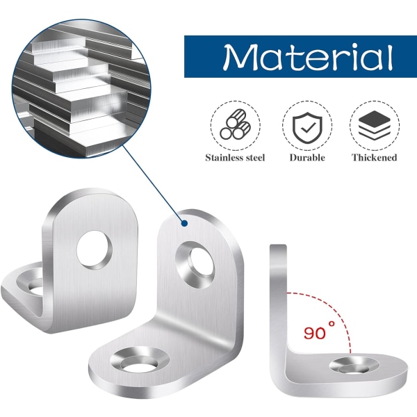 Kiinnityskulmat 20 kpl, Kiinnityskulma 90 astetta suorakulma DXGHC