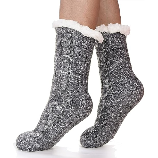 Dame Fuzzy Slipper Socks Fluffy Hyggelig kabine Vinter Varm Fleece Pl