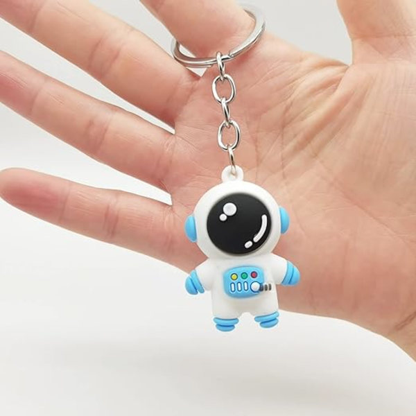 10 stk. nøglering med nøglering tegneserie silikone par astronaut