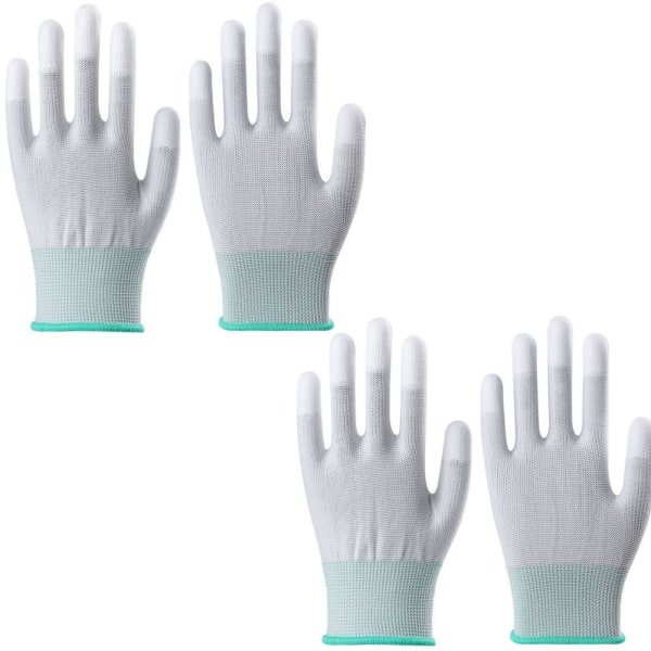 2 par antistatiske PU-belagte skridsikre fingerspidshandsker holdbare B