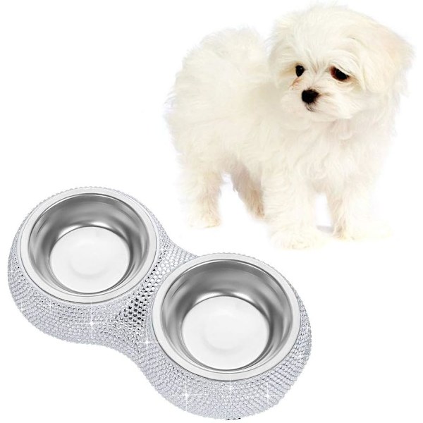 Dobbelt Pet Feeder Dyrefoder Hundebolle