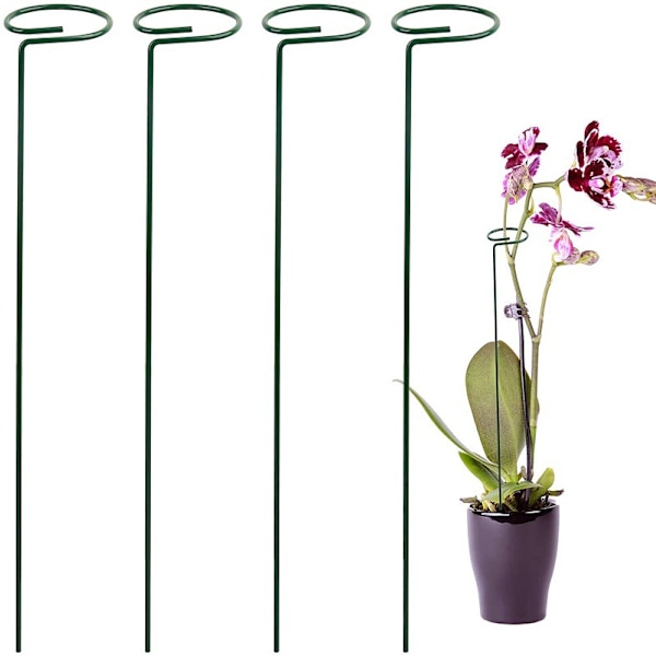 8 stk. Plantestøtter, Runde Grønne Støtter til Planter, Hjælp Dine Planter