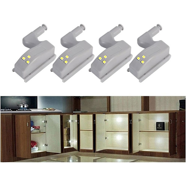 ( Farge: Varmt hvitt ) 8 stk. Hengsel LED-lys Universal skap skap