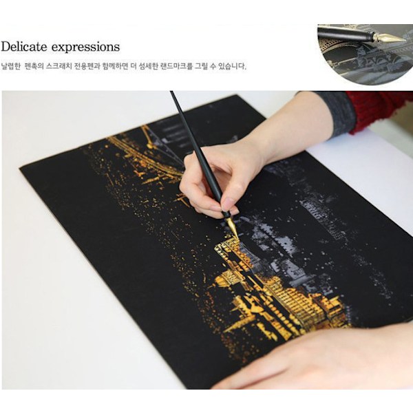 6 stycken skrapguldpennor i plast, enkla DIY-skrapstift