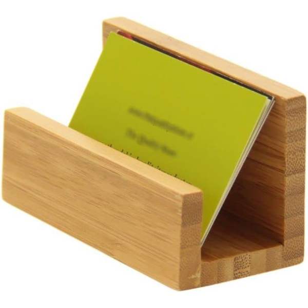 Skrivebords-Visitkort Holder, Brevholder Pengeholder, Lavet af Bambus