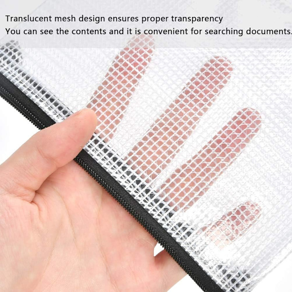 A5 Lynlåspose, Lynlåsdokumentmappe, Transparent mappe, PVC-mappe