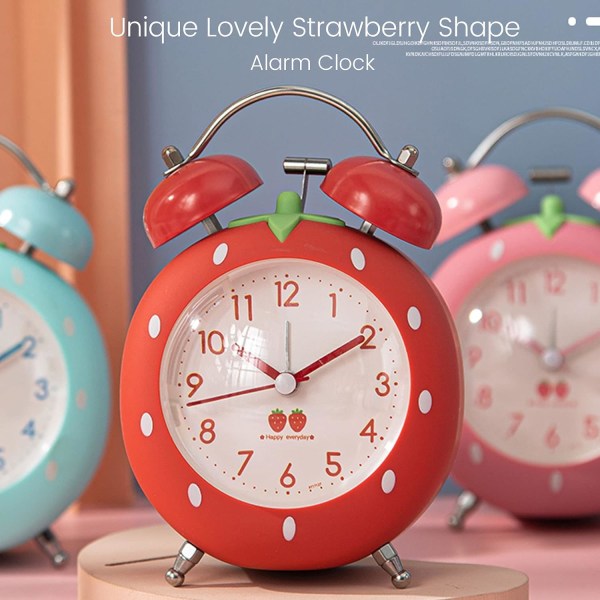 Strawberry Alarm Clock for Kids, Cute Alarm Clock for Heavy Sleep