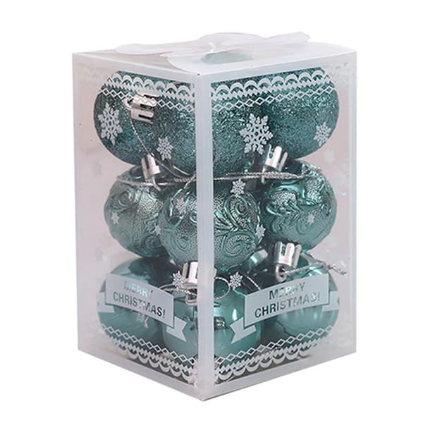 12 stk. 4cm Juletræskugler Julepynt Glitterkugle DXGHC