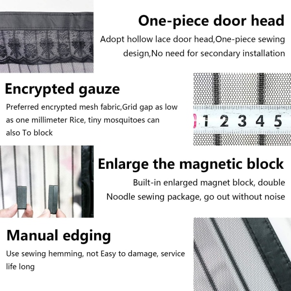 Magnetisk dør myggnett, automatisk lukkegardin Ultra Fin