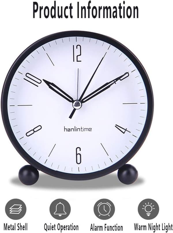 Metallväckarklocka, Tyst Morgonväckarklocka, Analog Väckarklocka