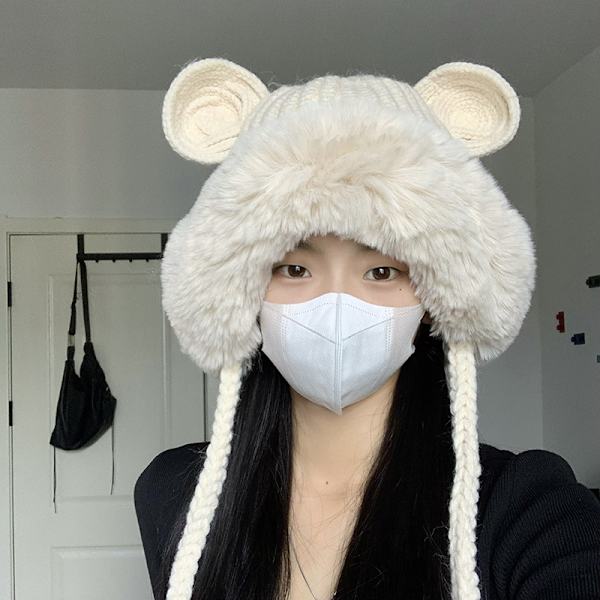 Sööt plush-neulostu Lei Feng -hattu lapsille, lämpimät korvasuojat