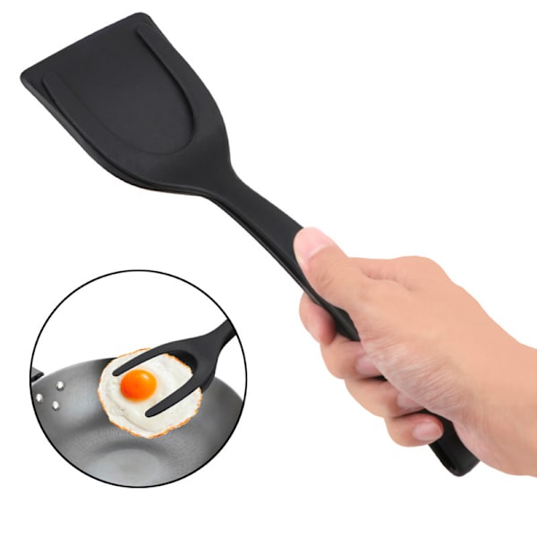 Silikoninen munien paistotyökalu, 2-in-1 pannukakkujen kääntöpihdit, Flippin