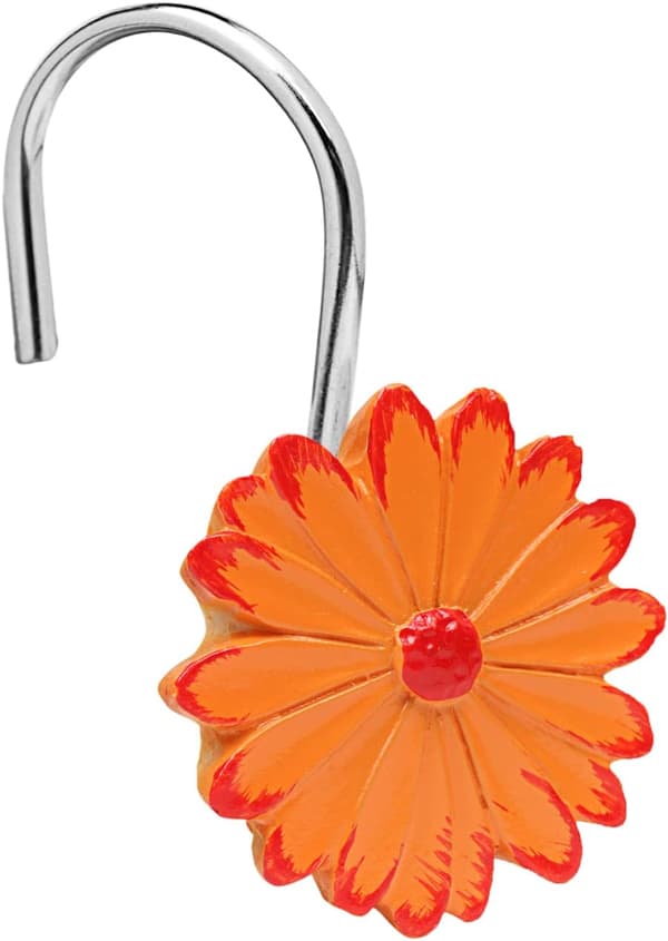 Rostfria Dekorativa Duschdraperihakar i Resin Rosform