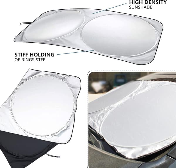 Basics Vikbar UV-Solskydd för Vindruta 150 x 69 cm Tjock