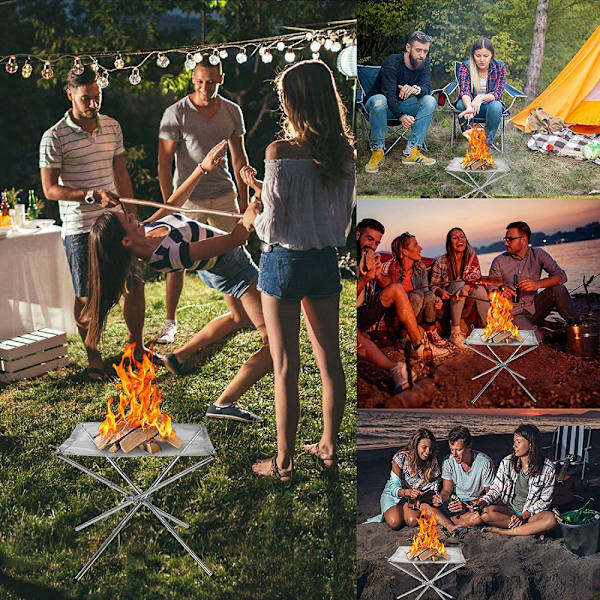 Fällbar Eldstad för Utomhus, Används för Camping och Grillning