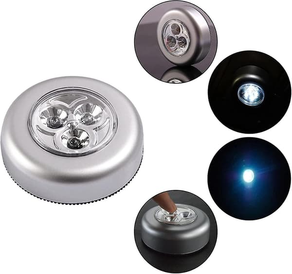 Dww-5 Pack Självhäftande LED Nattlampor Drivs Med 3 Batterier DXGHC