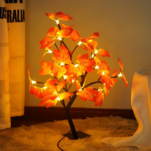 Höstbelysning Lönn med Timer 24 Jack-o'-lantern Batteridriven Li