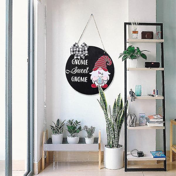 Rund Tomte Hängande Prydnad DIY Trähänge Rustik Dörr S DXGHC