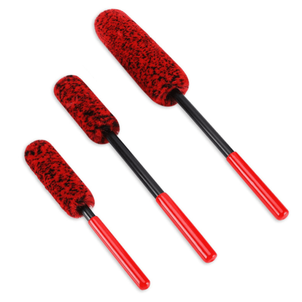 3 Pcs Car Cleaner Beauty Hub Brush Imitation Wool Fiber Brush