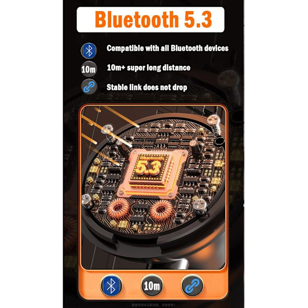 Bluetooth-hodetelefoner, [Kraftig] 35 timer Bluetooth 5.3 In-Ear Hodetelefoner
