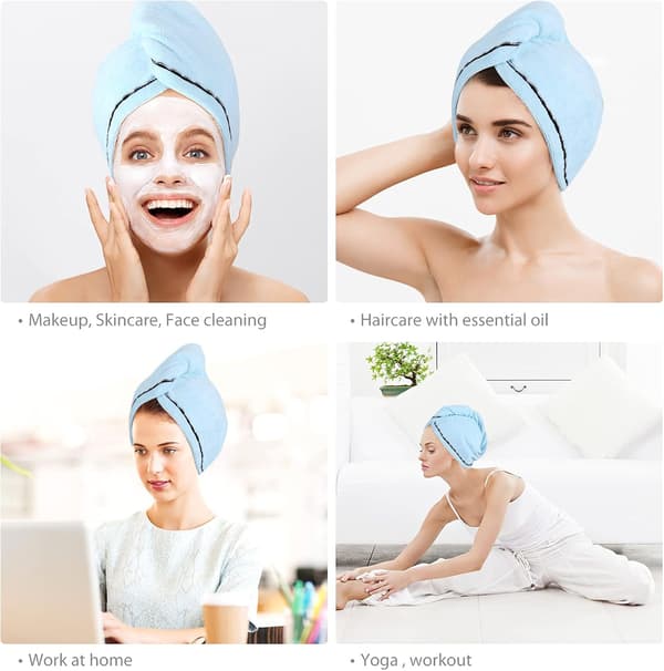 3-pack Mikrofiber Hårhandduk Wrap Superabsorberande Twist Turban Dr