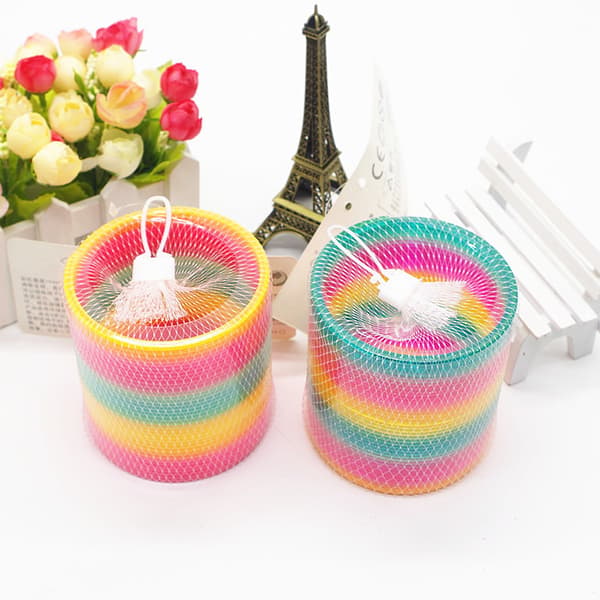 2 stk. 8,6*9 cm Magic Spring Regnbue Legetøj - Stablet Cirkel Regnbue C