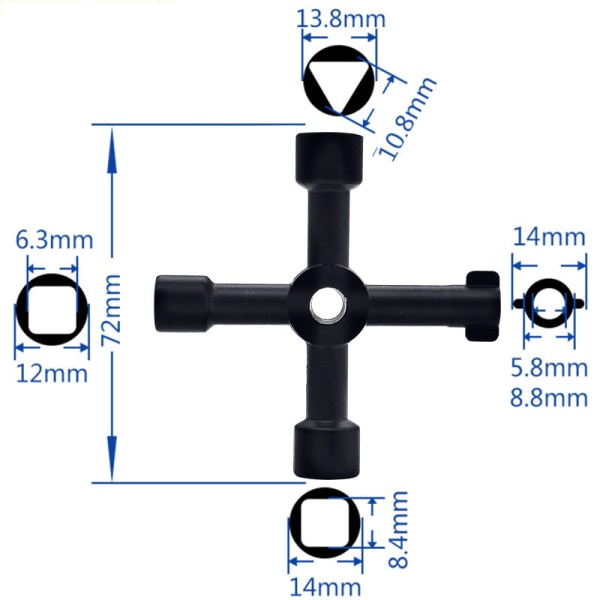 4 way multi-function universal utility key, electrical cabinet ke