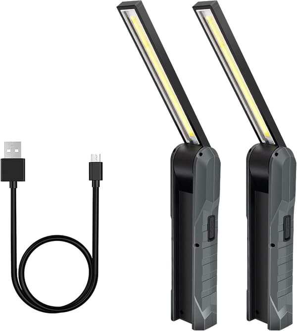 2 stk. Ladbare LED Håndholdte Lamper, Guiseapue Arbeidslys 5 M