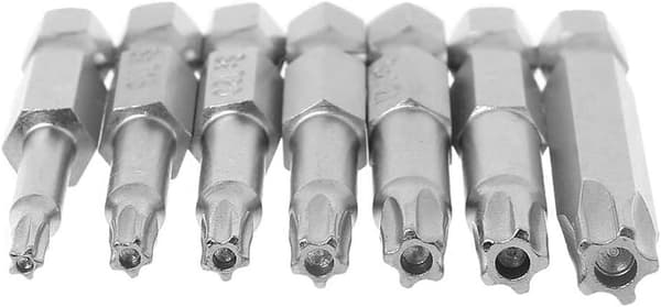 2 Set 7-pack 50mm 5-spetsig Stjärnformad Magnetisk Trox Skruvmejselset 6.35m