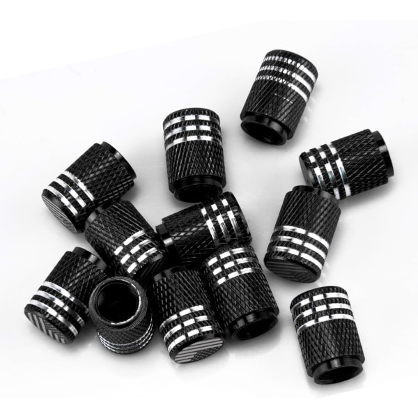 (Black)American Flag Valve Stem Cap, 12PCS Aluminum Alloy Rubber