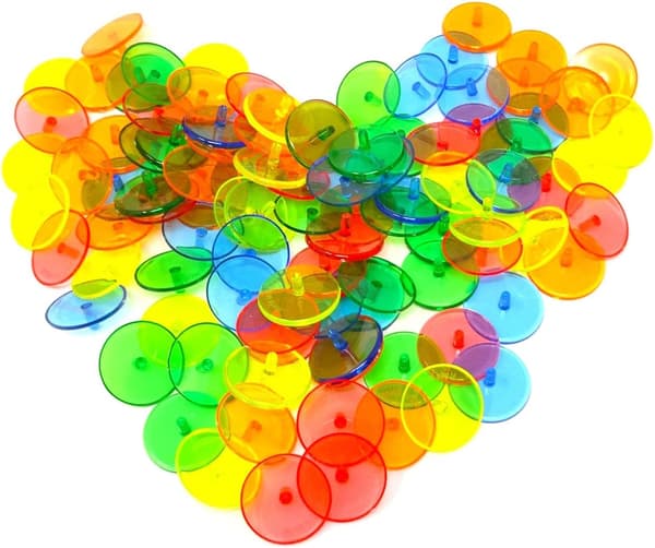 100 st Golfbollsplaceringsmarkeringar i Plast, Runda, Transparenta, DXGHC
