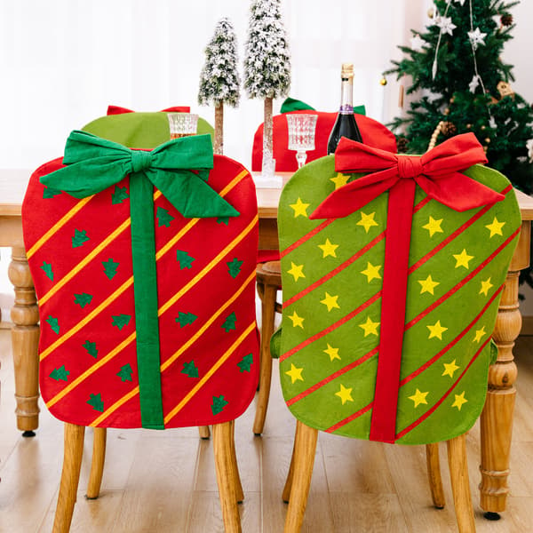 2 Julepynt Stolkledning Dekorasjon Gaveeske Stolkledning