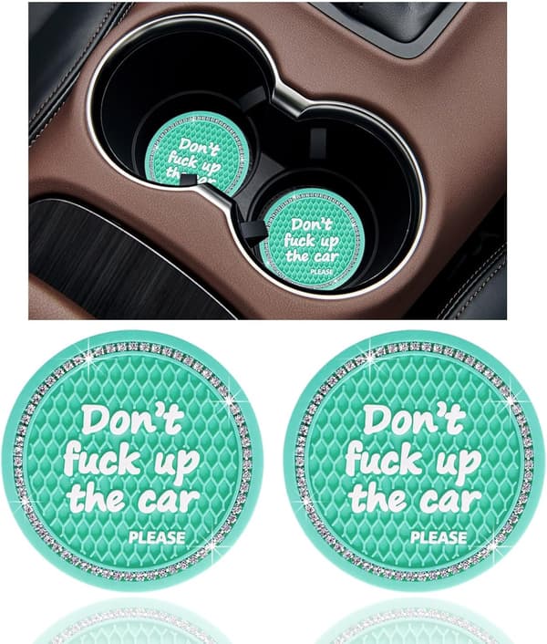 2-pack Bling Bilkopphållare-underlägg, 2,75 tum Halksäker Auto In
