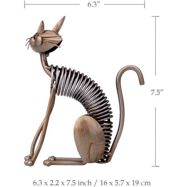 Metallkatt Skulptur Jern Hjem Kunst Håndverk Dekorasjon Hjem Pels