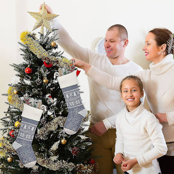 Stickad julstrumpa dekorationer inomhus, stora Xmas Sto DXGHC