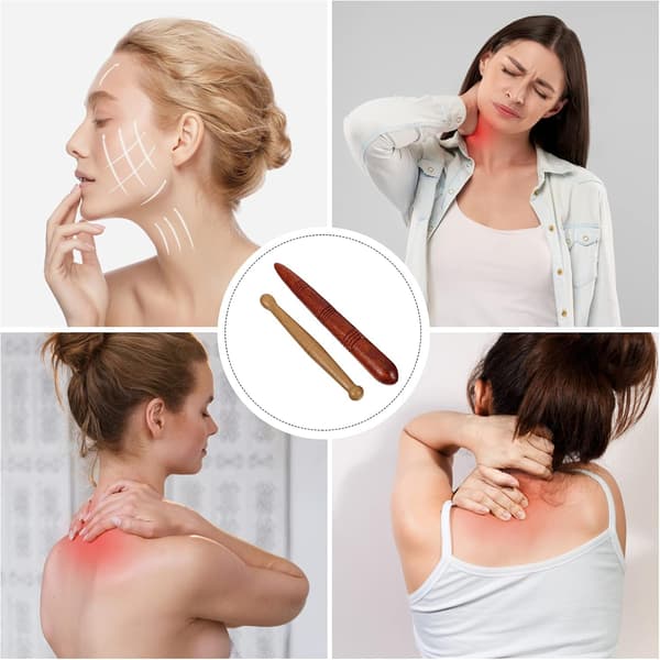 2 stycken thailändska träfötter massage hälsa reflexologi pinne verktyg S