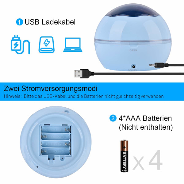 Led Stjernehimmel Projektor, Baby Natlys, 2 I 1 Havverden Pr