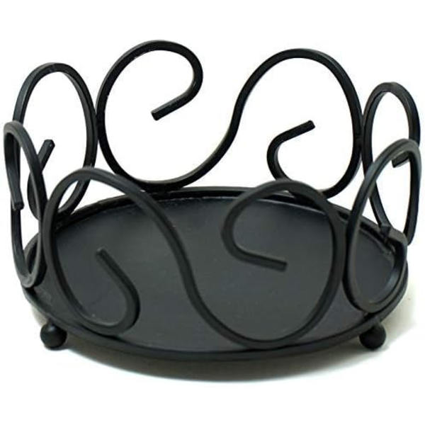 Sort Jern Metal Coaster Holder til 4 til 8 stk. Runde Coast DXGHC