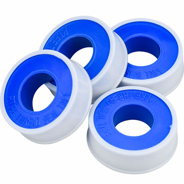 4-pakks Teflon-tape, 12mm × 0,075mm × 10m PTFE Industriell Tetting