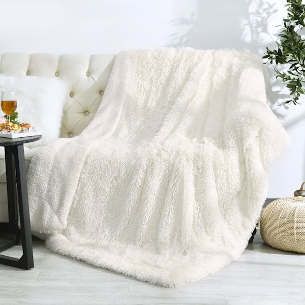Shaggy Longfur Kunstpels Teppe, Fuzzy Kast Teppe 80*120cm
