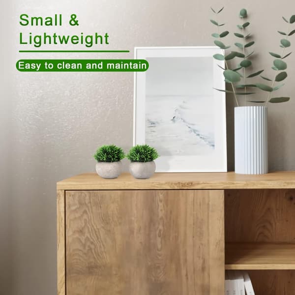 2 stk Kunstige Planter til Bad/Hjemmekontor Dekor, Små Kunstige