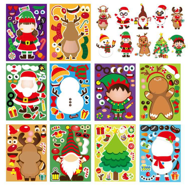 Christmas face sticker combination Children's classroom reward Ch