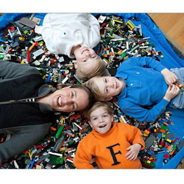 Legetæppe til børn, foldbart legetøjsopbevaringspose til børn