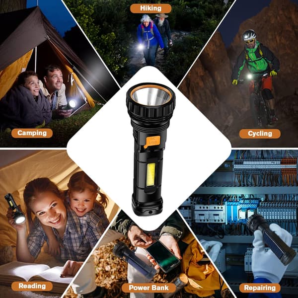 Taskulamppu LED-aurinkopaneelilla, Ladattava taskulamppu