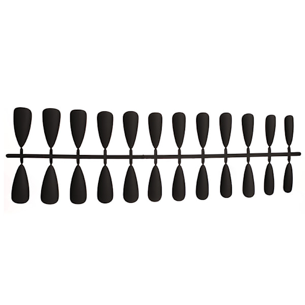 10 Set (Svart) Falska Naglar Matt Solid Färg Medium Längd T