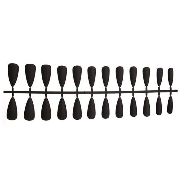 10 uppsättningar (svarta) falska naglar matt enfärgad medellängd T