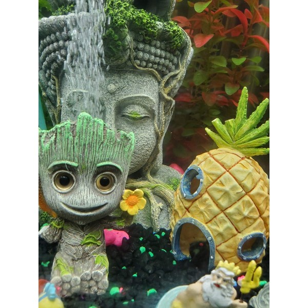 Groot Air Bubbler Aquarium Decorations - with Air Bubble Stone Re