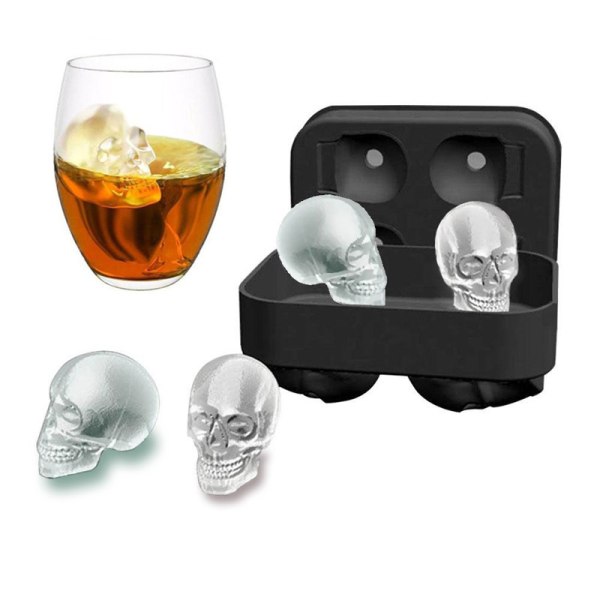 2 Pieces of Skull Ice Cubes Food Grade Silicone Ice Cube Mould