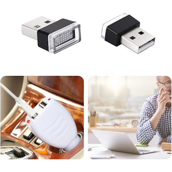 7 stk USB LED-lys for bilens interiør, 5V plugg-inn lys