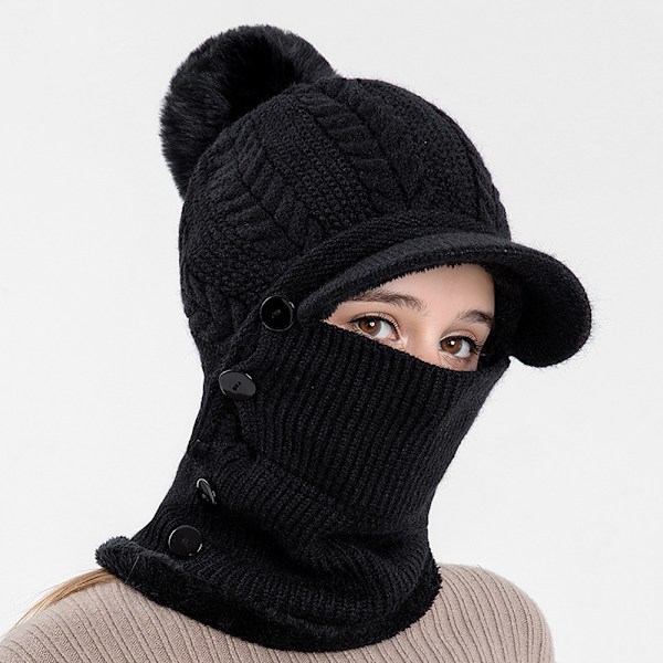 Damer Enkelt Slouchy Fleece Beanie Hat Halsklæde Maske Varmt Vinter